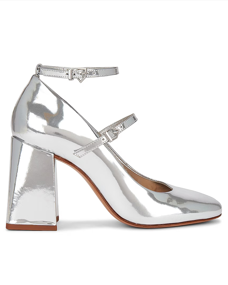mary jane trend 2024 metallic silver heels