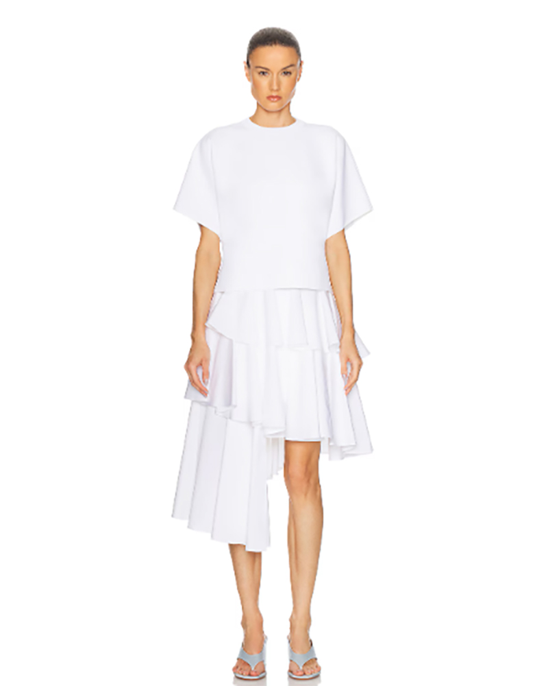 white skirt asymmetrical alaia