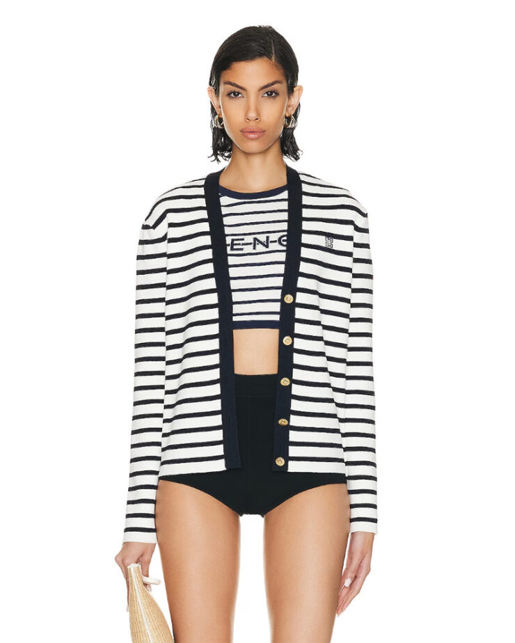 Striped Long-sleeved Sweater For Women
