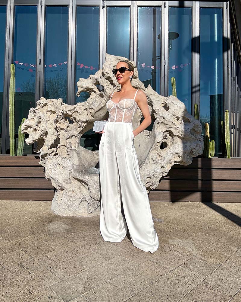 white bachelorette outfit sexy lace jumpsuit