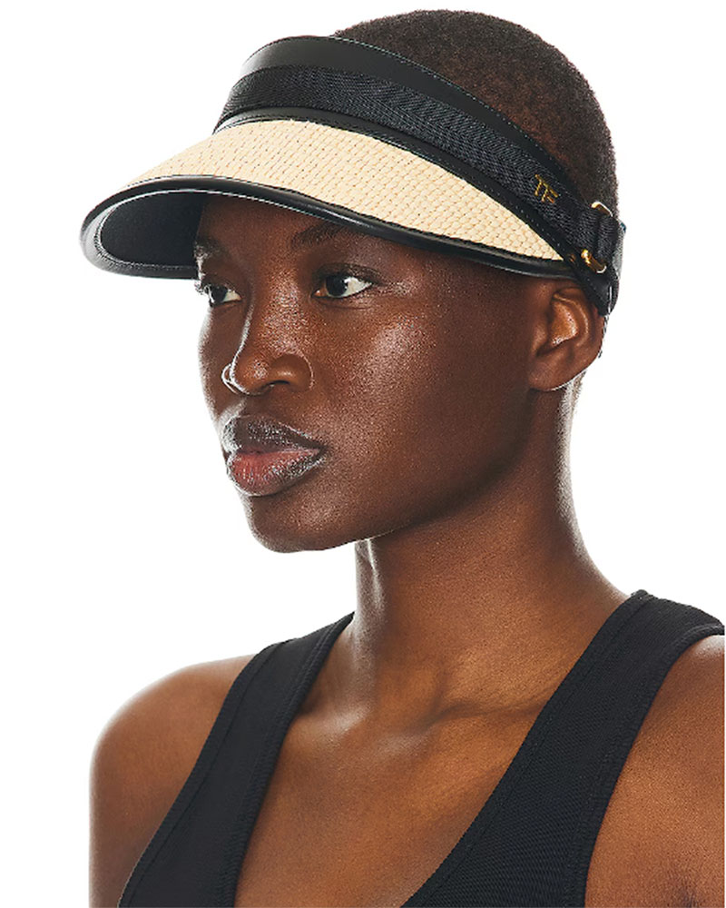 designer sun visor womens tom ford raffia black