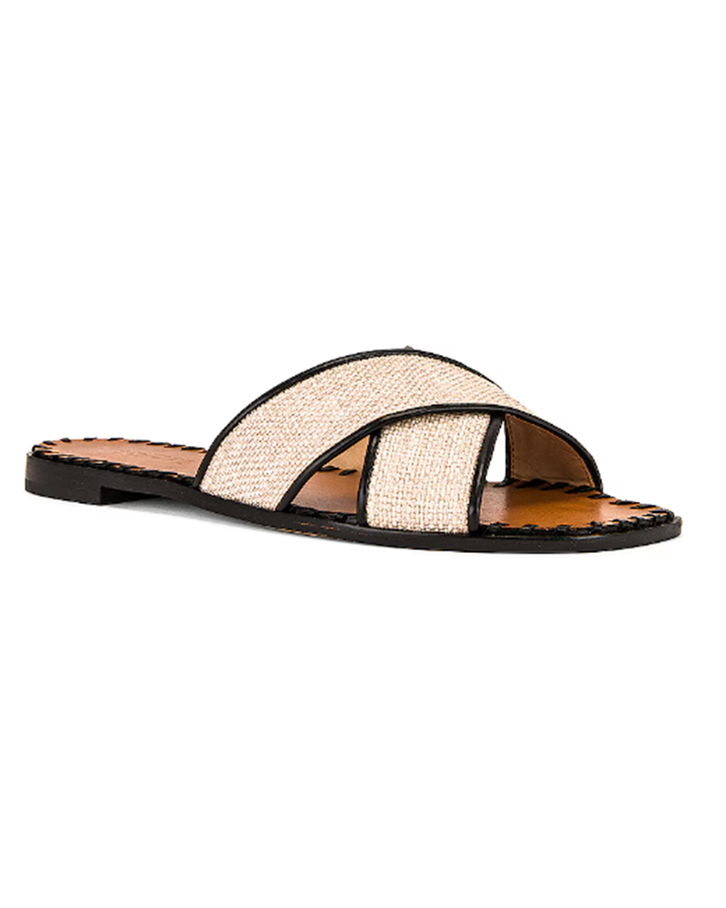 popular slides 2024 raffia sandals beige black shutz