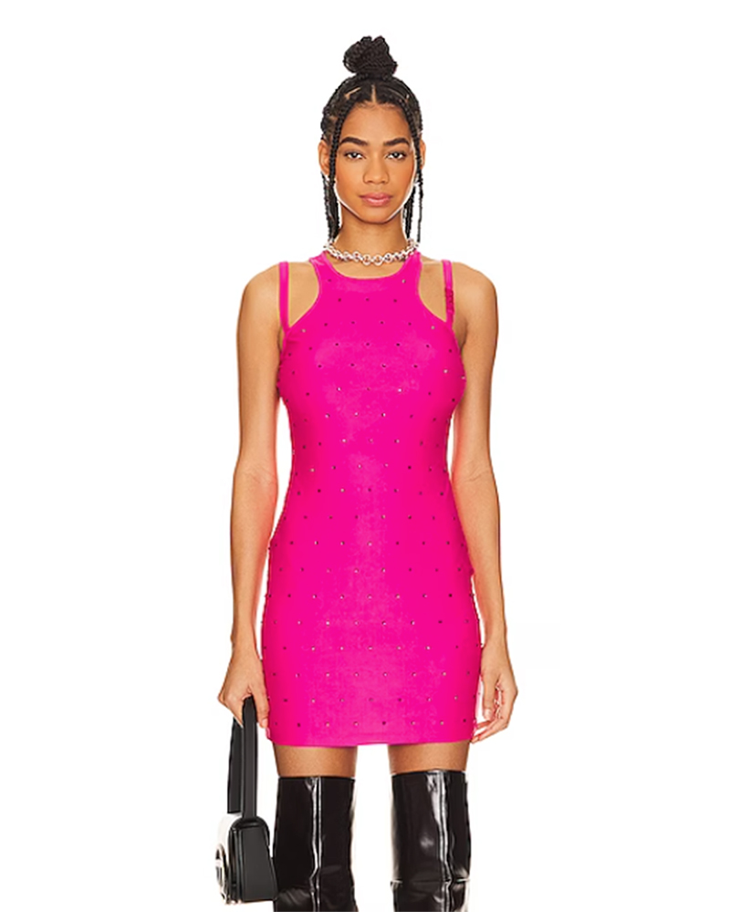 versace jeans couture dress pink mini