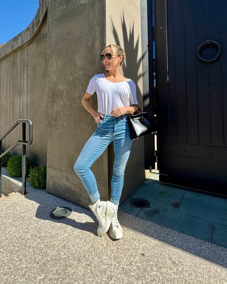 How to wear converse high tops with skinny jeans Glamour and Gains