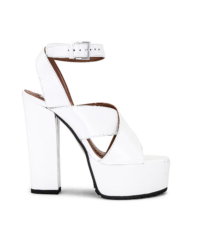 designer white platform shoes Alaia sandals