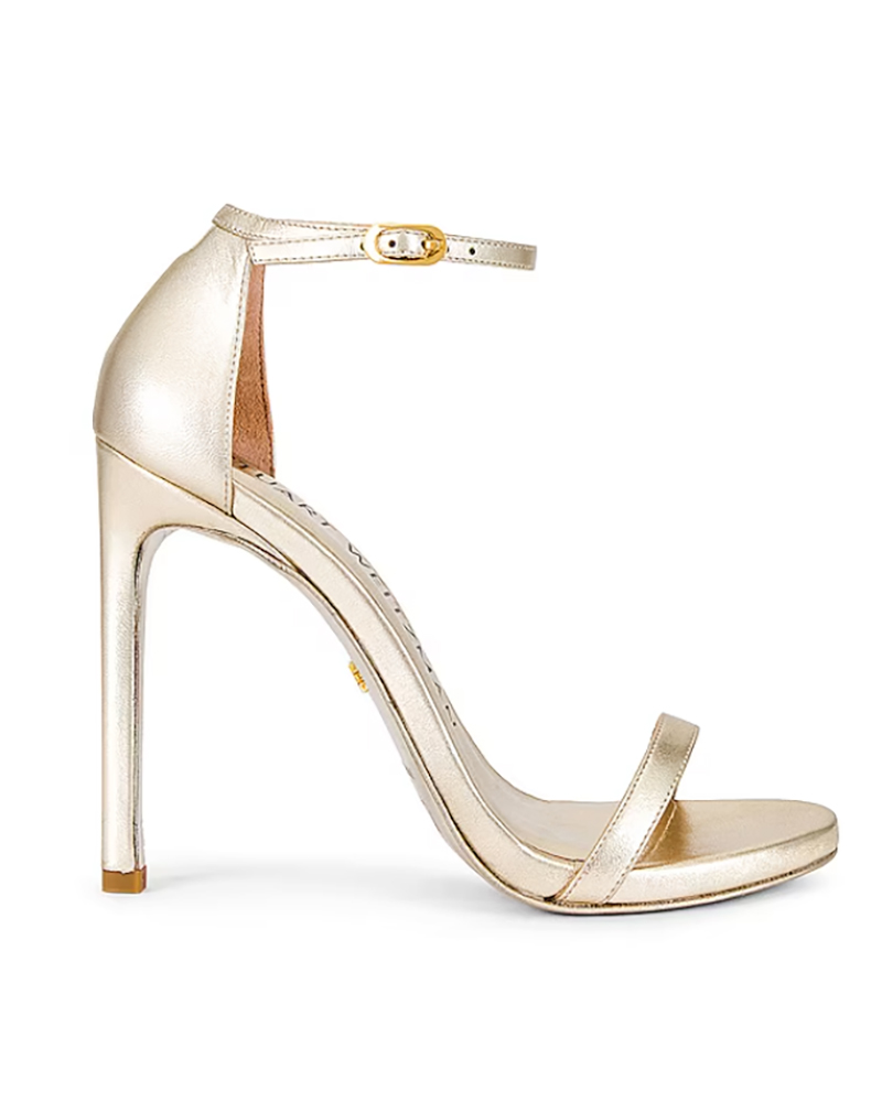 best gold strappy sandals high heel stuart Weitzman
