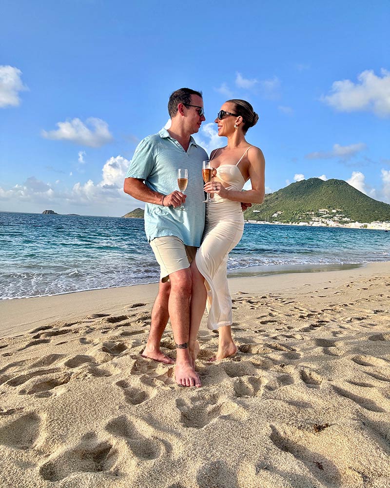 grand case beach saint martin romantic couple