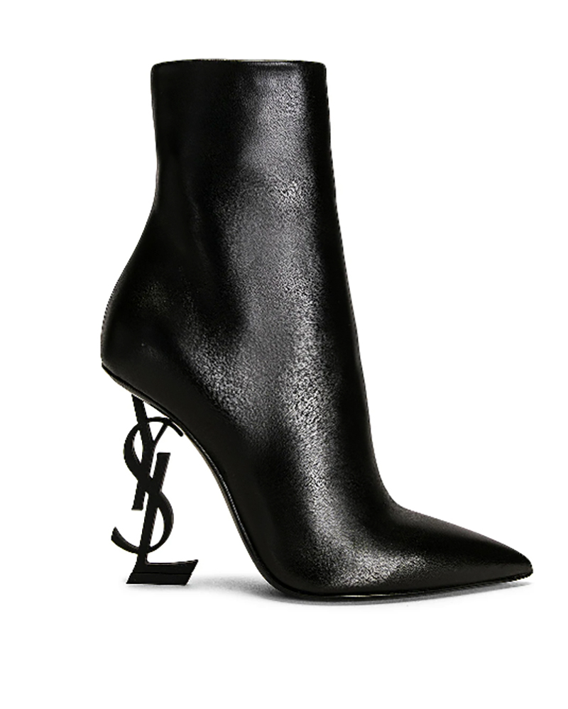 ankle boots in style 2025 pointed toe saint laurent black opium