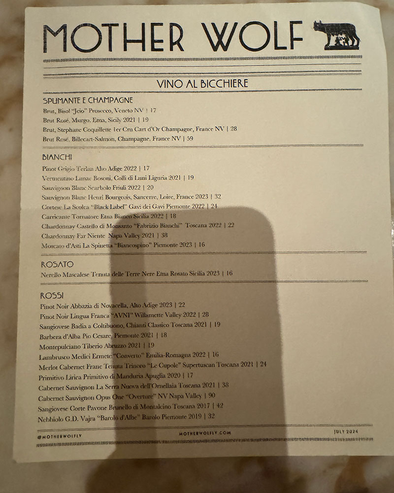 mother wolf las vegas menu prices drinks wine