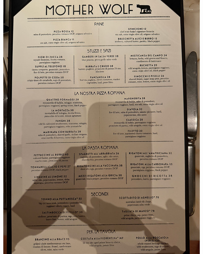 mother wolf las vegas menu prices food