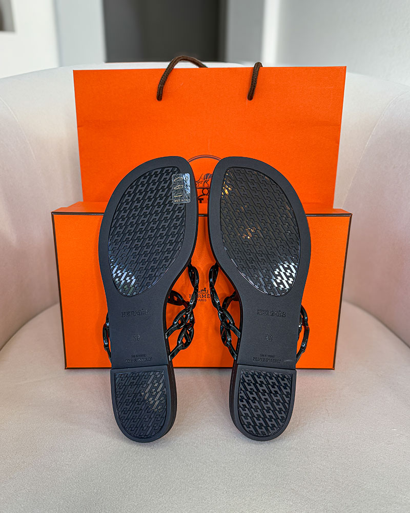 Hermès rubber sandals sole H logo