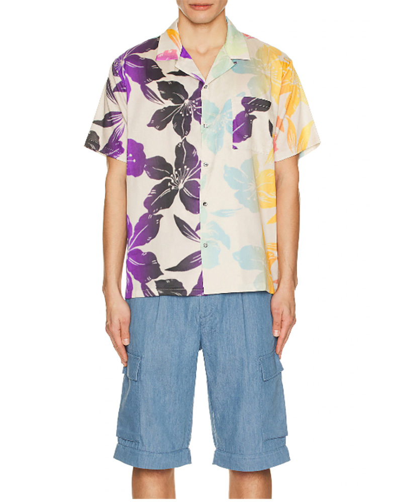 2025 fashion trends mens floral print shirt short sleeve