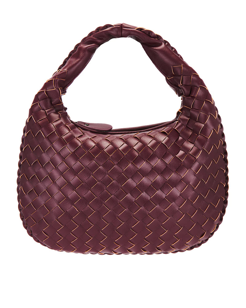 bag trends 2025 large woven burgundy bottega veneta dupe