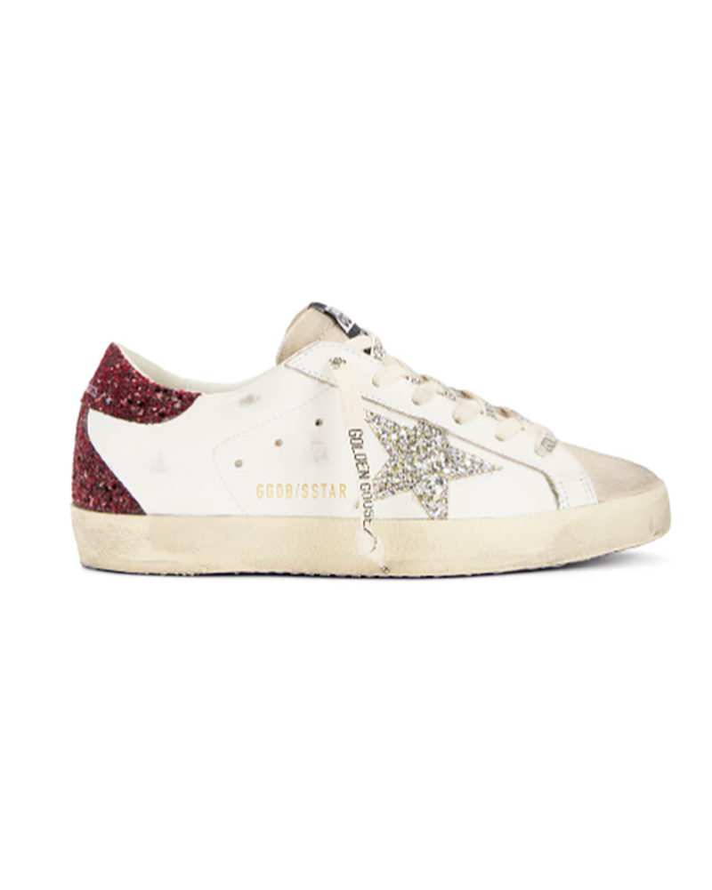 Women's Golden Goose sneakers white and glitter Super-Star 