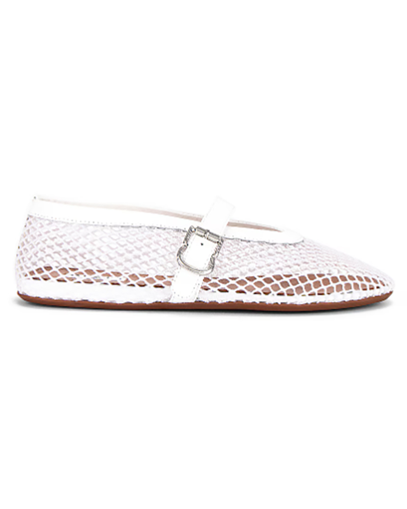 designer mesh ballet flats alaïa white