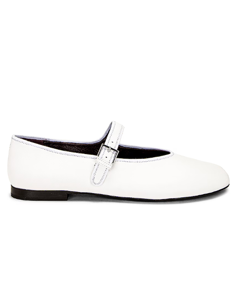 white designer ballet flats womens The Row celebrity shoe trend