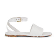 white flat sandals womens