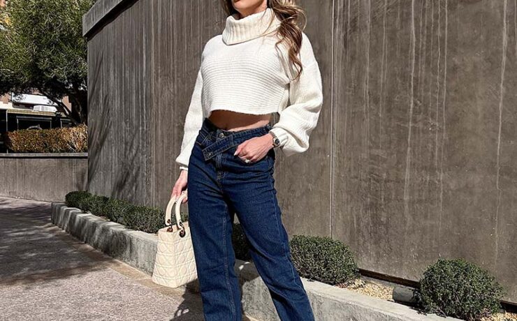 criss cross waist jeans outfit
