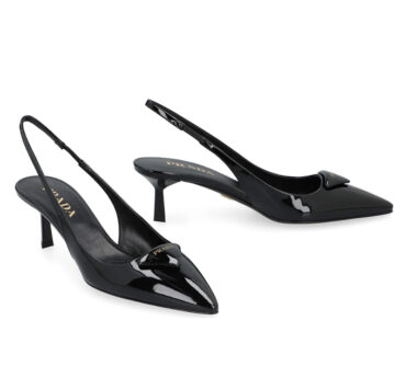 prada shoes womens black heel slingback pumps