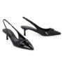 prada shoes womens black heel slingback pumps