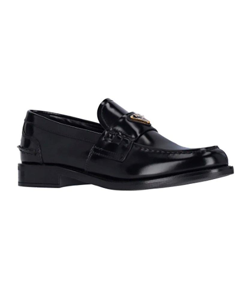 prada shoes womens flat loafers black