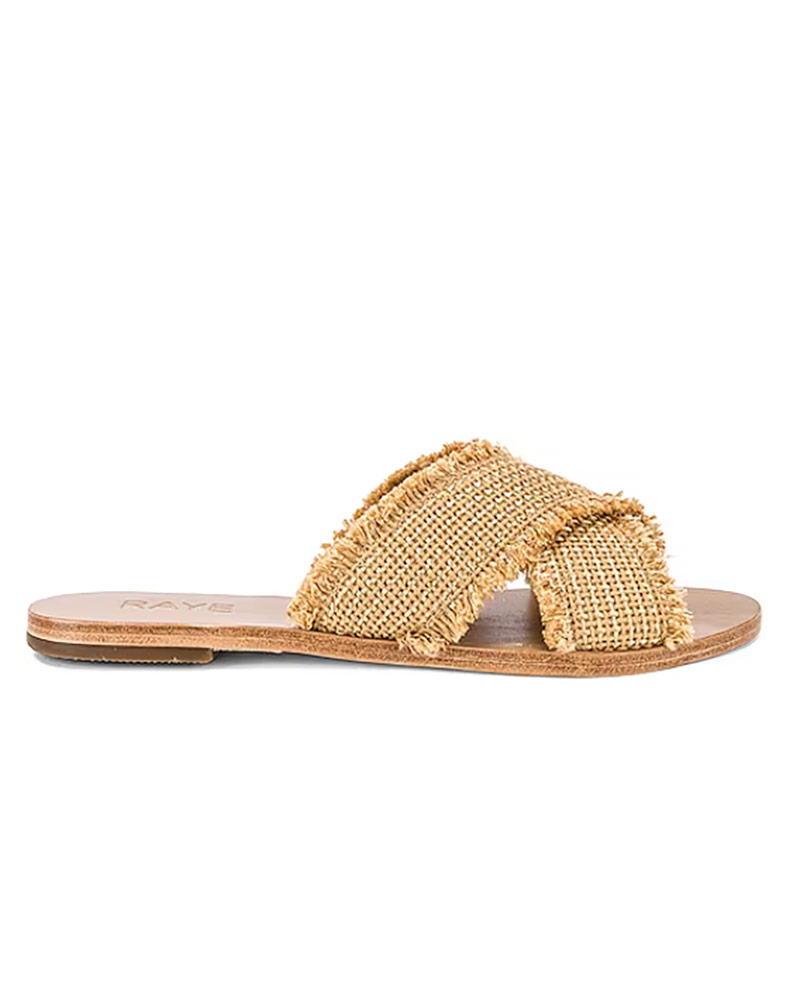 womens slide sandals raye tan flat shoes