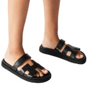 steve madden slide sandals black