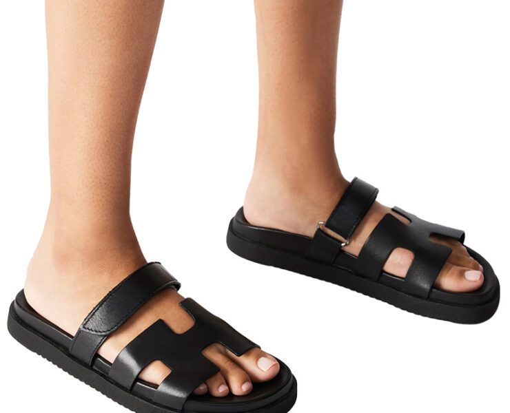 steve madden slide sandals black