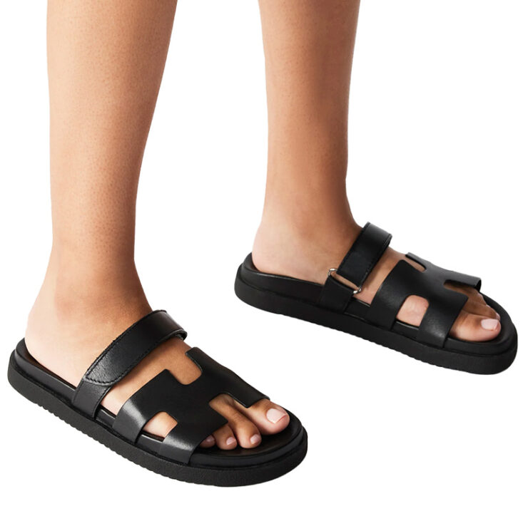 steve madden slide sandals black