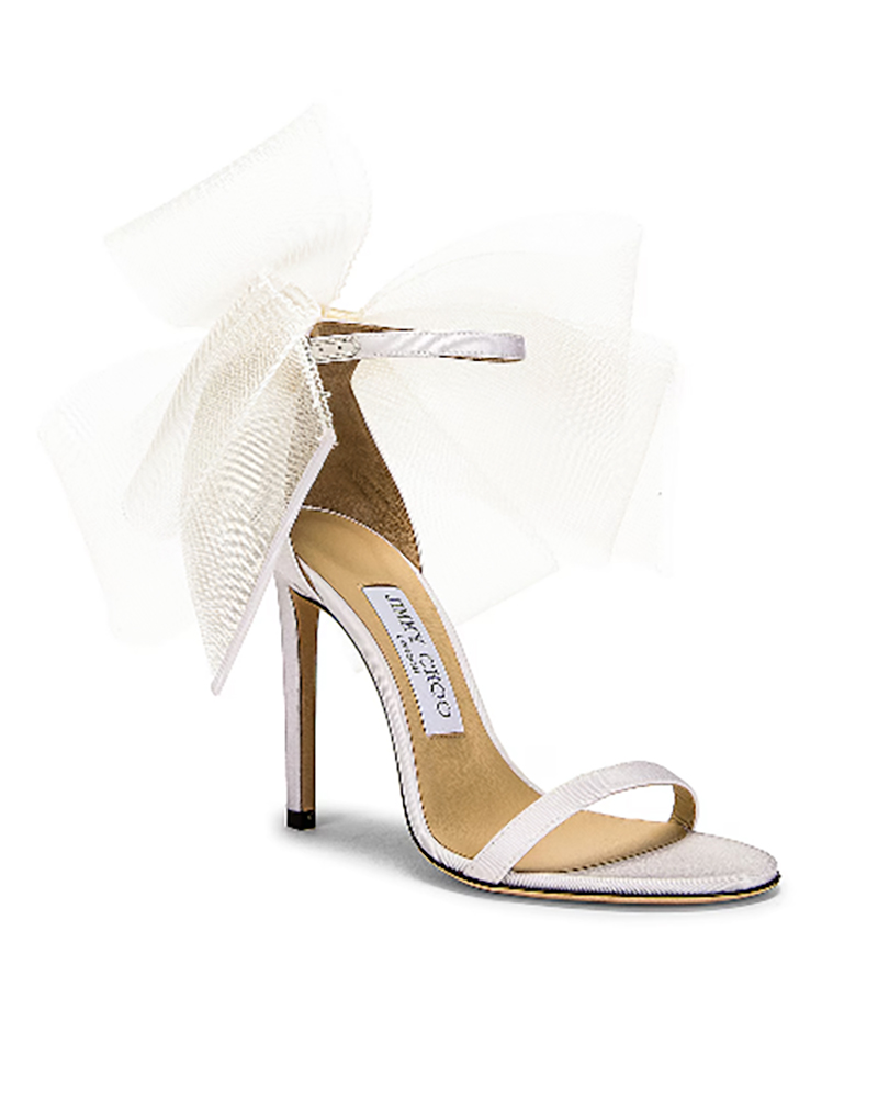 best white strappy heels designer jimmy choo bow