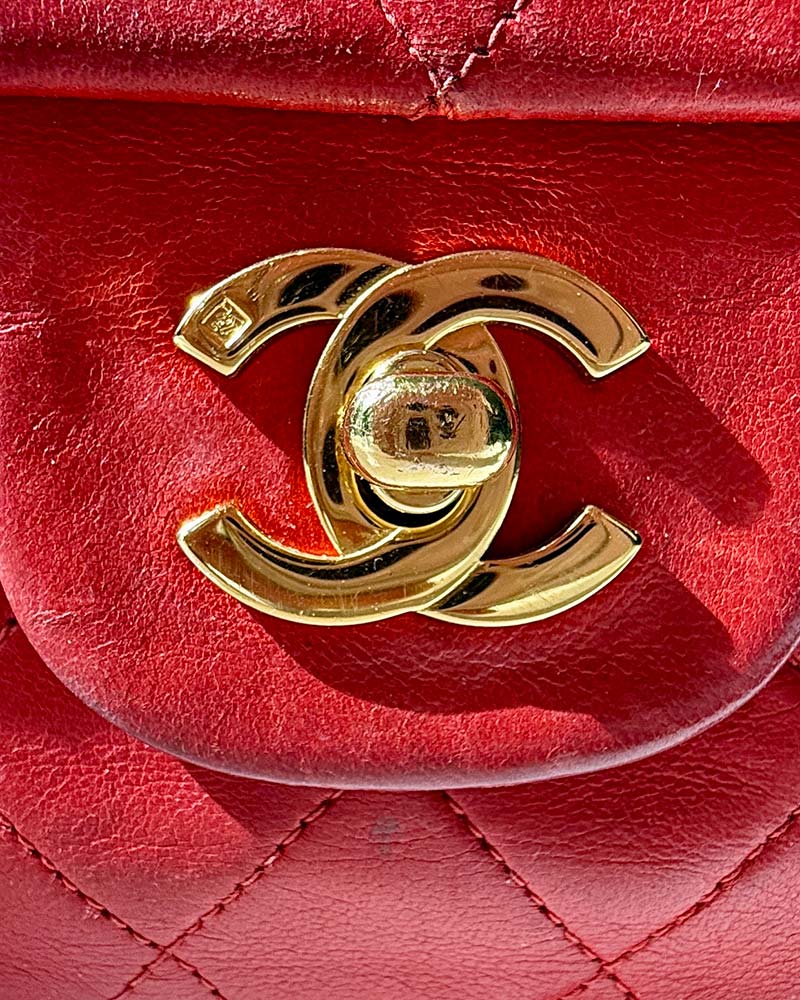 chanel classic flap bag 24 carat gold hardware cc lock