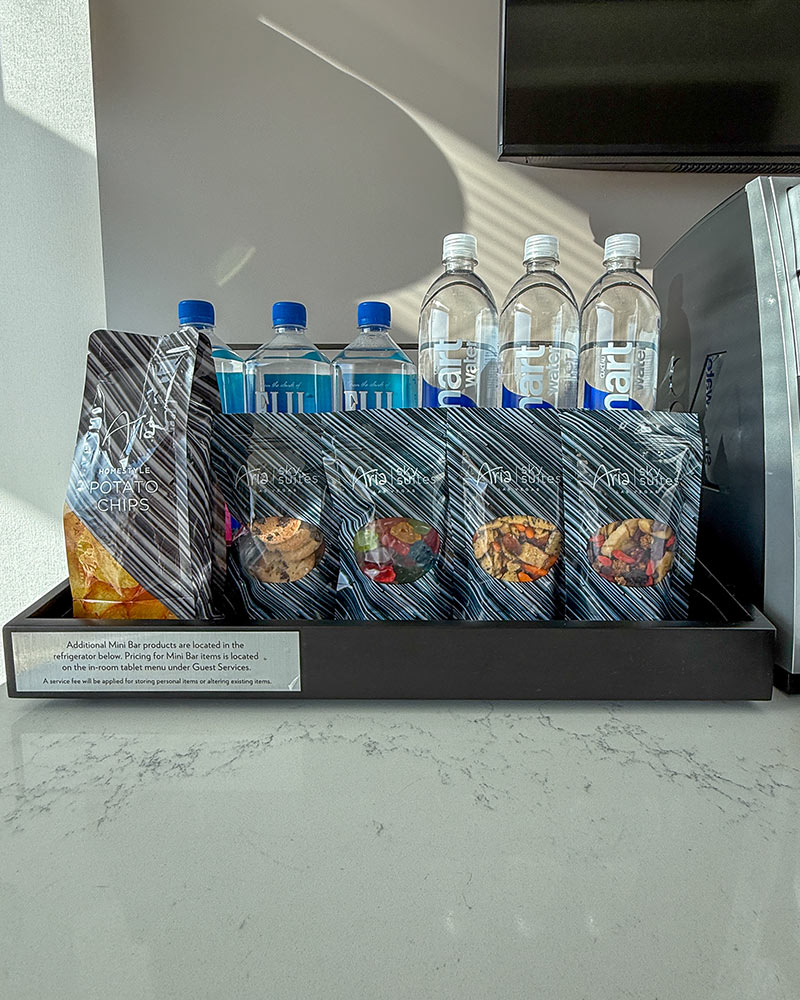 Aria Sky Suites mini bar Las Vegas