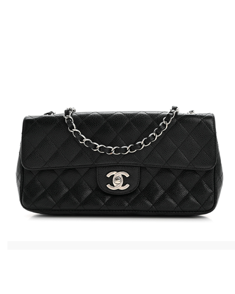 Chanel east west flap bag black
