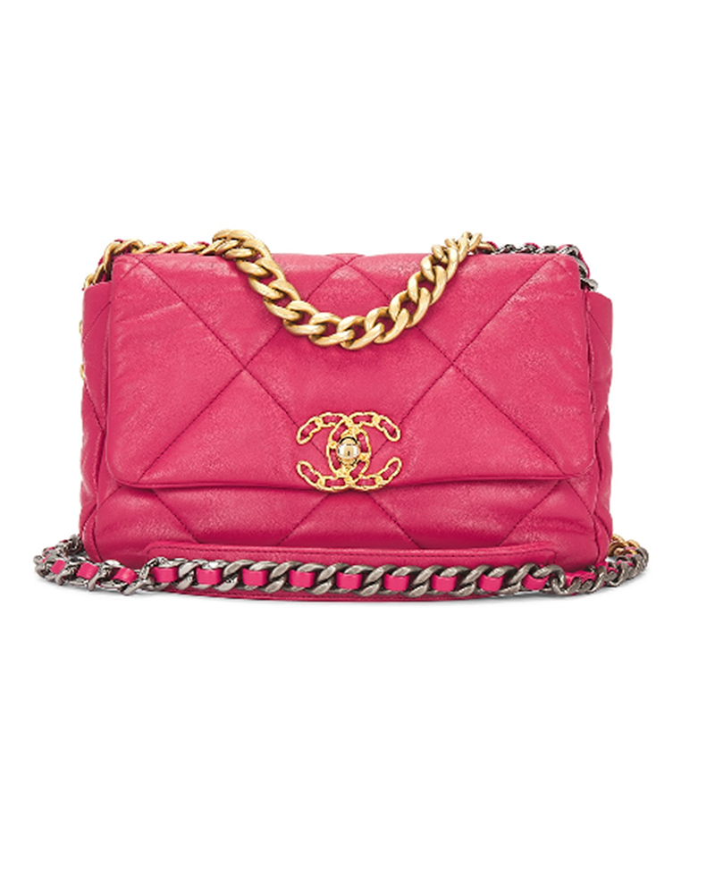 hot pink Chanel Flap Bag Chanel Goatskin 19