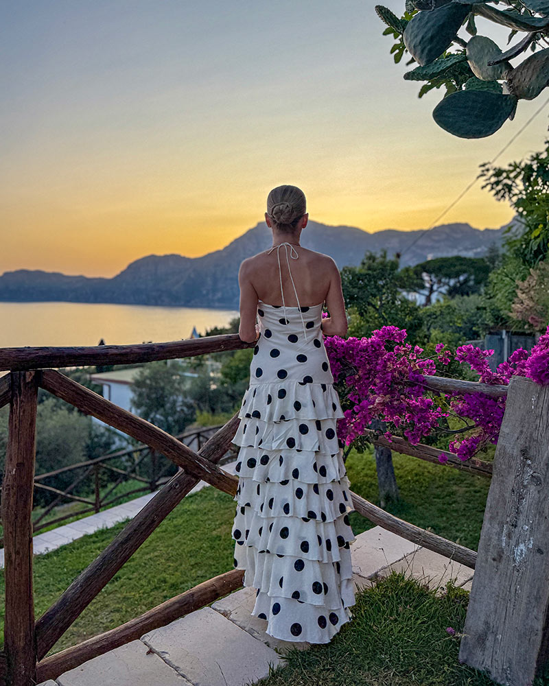 Il Pino restaurant praiano sunset view