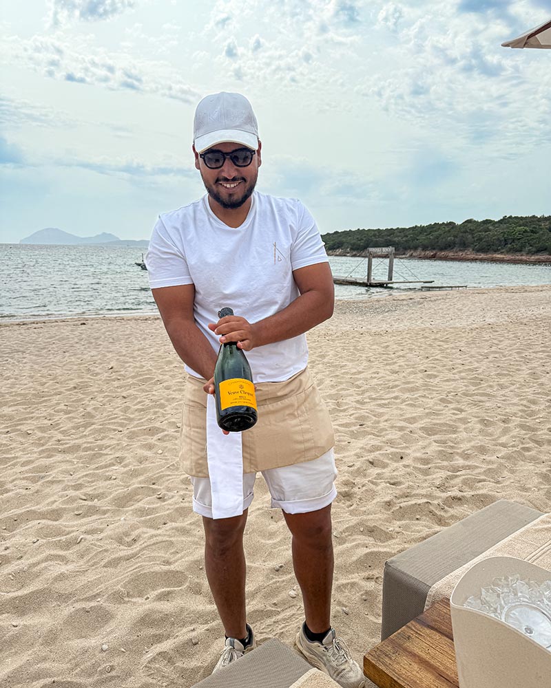 Nikki Beach Costa Smeralda bottle service veuve cliquot