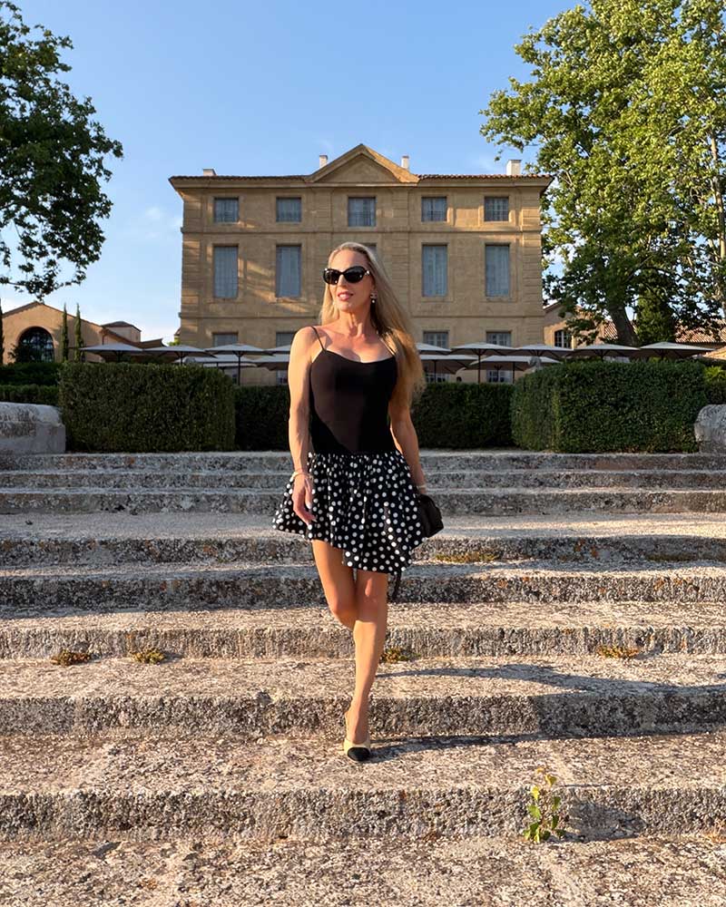 black and white polka dot dress mini fashion editor eve dawes