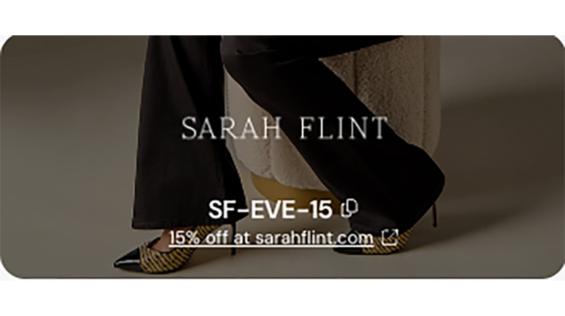 sarah flint discount code promo