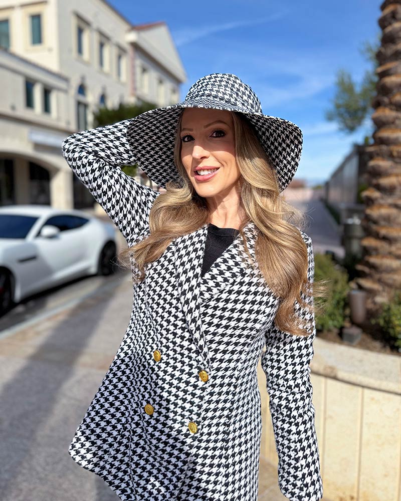 Eric Javits kaya rain hat womens houndstooth