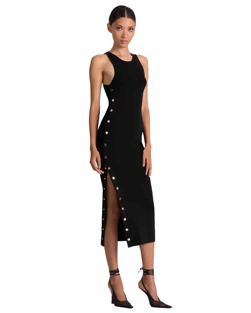 alice olivia sale black tank dress midi