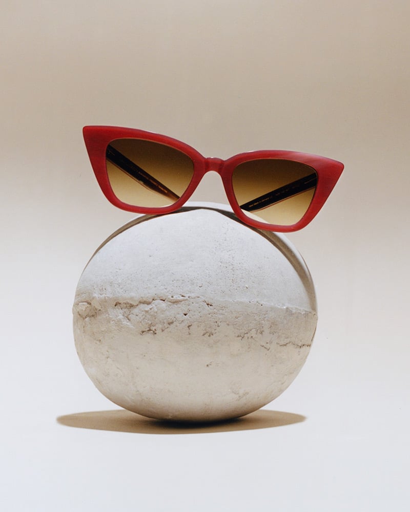 Morgenthal Frederics horn sunglasses red