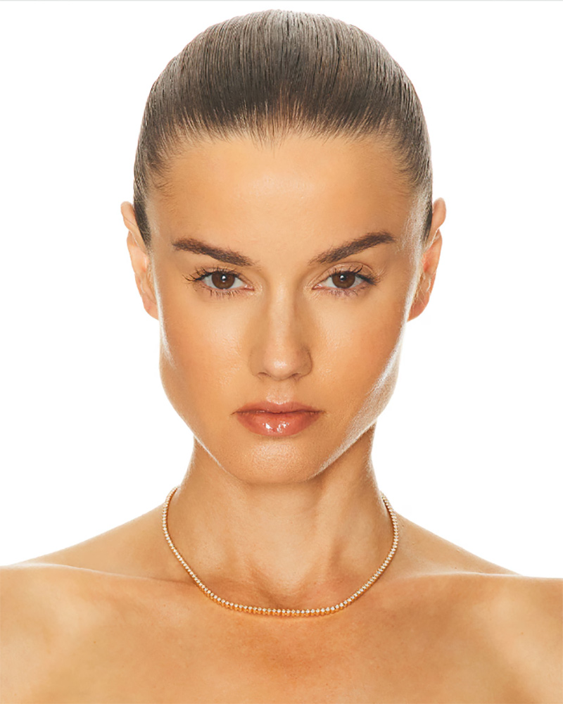 diamond tennis necklace yellow gold