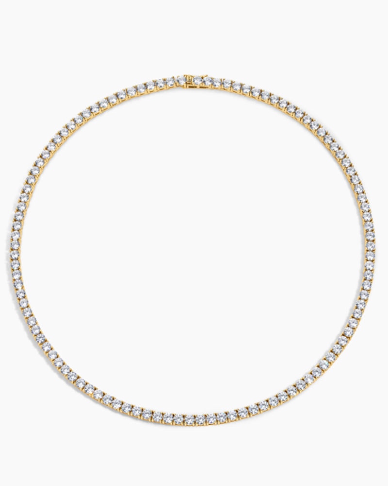 gold cubic zirconia tennis necklac