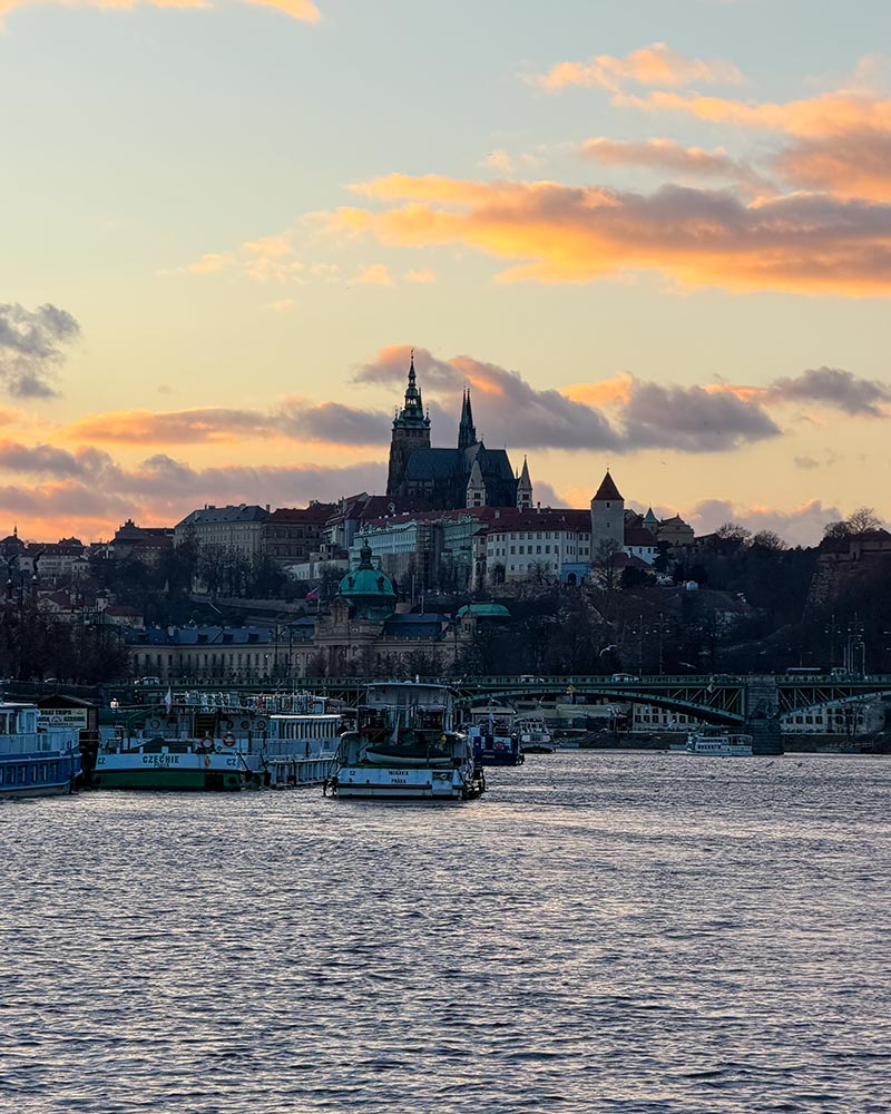 river cruise prague sunset