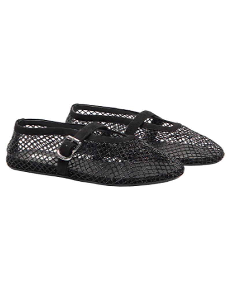 Alaia Messi Mary Jane Ballerina Flats Black