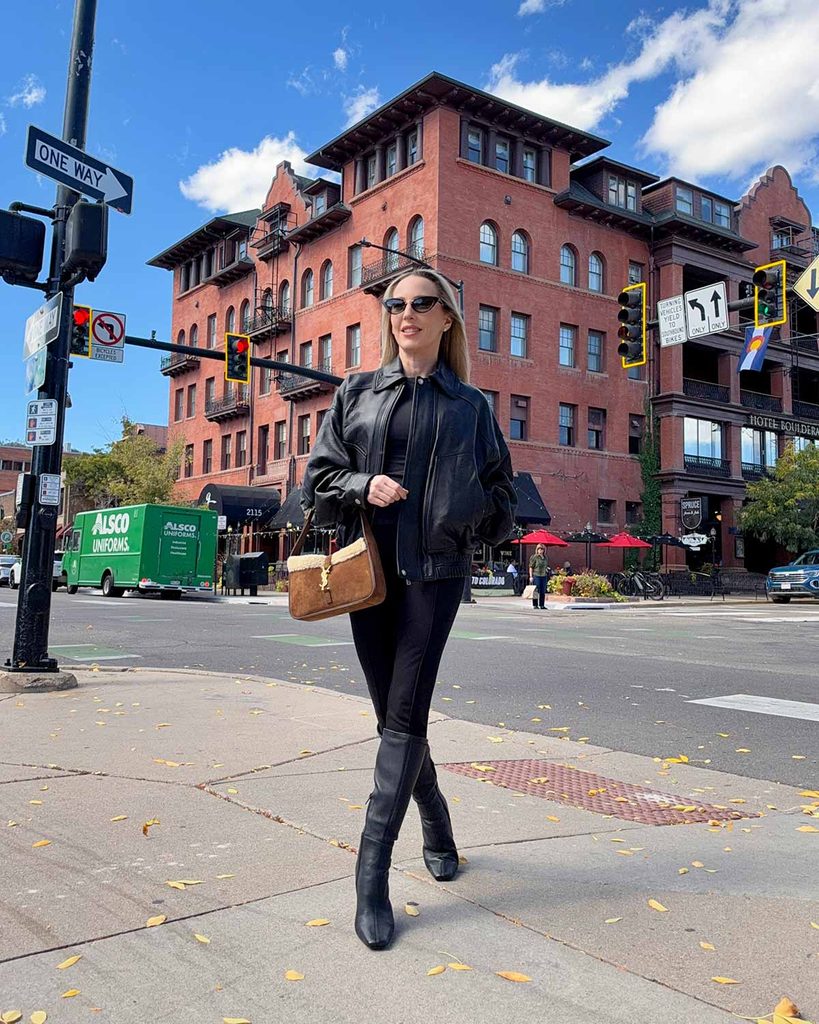 Saint Laurent Suede Shearling Le 5 A 7 Hobo Bag worn by Eve Dawes