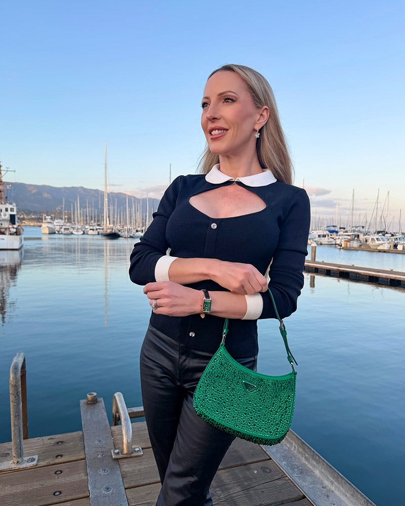 vivrelle designer bag rental green prada crystal handbag
