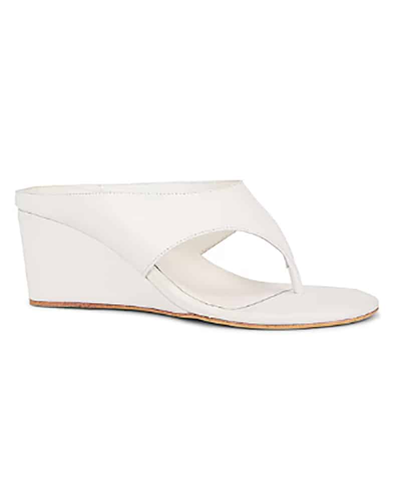 womens wedge thong sandals white leather
