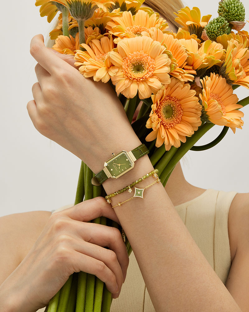 Ms. Lola Green Onyx Watch Two Strap Set