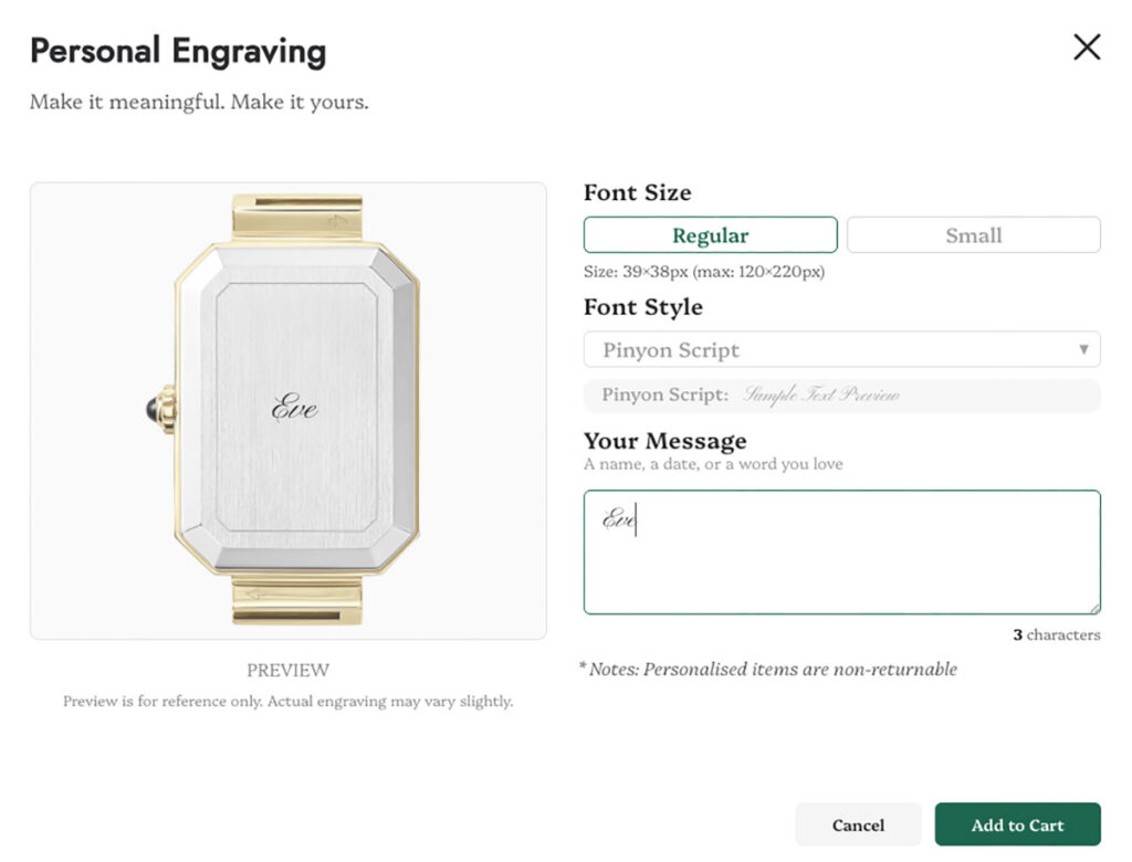 lola rose watch engraving